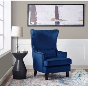 Tonier Blue Wing Back Accent Chair