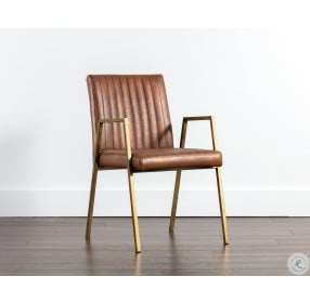 Homer Bravo Cognac Dining Arm Chair