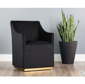 Zane Abbington Black Wheeled Lounge Chair