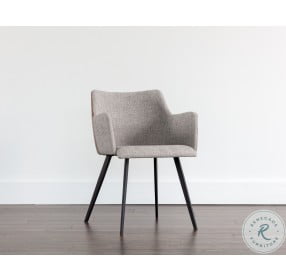 Griffin November Grey And Bravo Cognac Dining Arm Chair