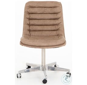 Malibu Natural Wash Mushroom Leather Desk Chair