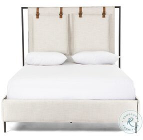 Leigh Hockney Ivory King Panel Bed