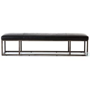 Beaumont Rider Black Leather Bench