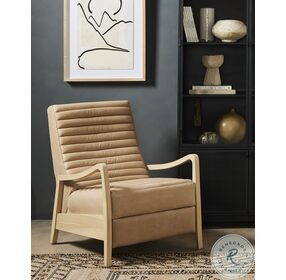 Chance Palermo Nude Leather Recliner