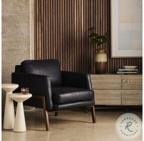 Diana Heirloom Black Leather Chair