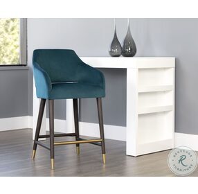 Adelaide Timeless Teal Fabric Counter Height Stool