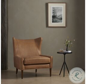 Marlow Palermo Cognac Leather Wing Chair