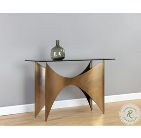 London Smoked And Gold Console Table
