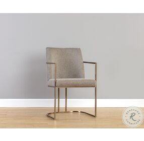 Rayla Belfast Oyster Shell Fabric Dining Armchair