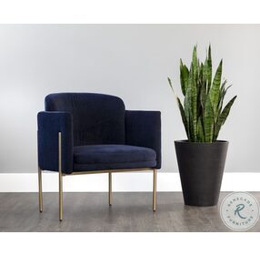 Danny Navy Fabric Richie Lounge Chair