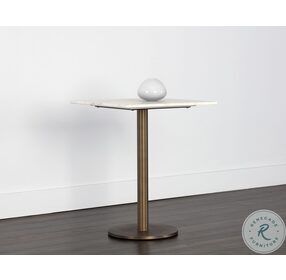 Enco White And Antique Bronze 24" Bistro Table