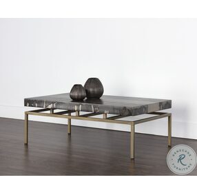 Toreno Silver Lining And Antique Brass Coffee Table