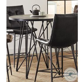 Rennes Black And Gunmetal Counter Height Dining Room Set