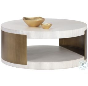 Cavette White And Brass Occasional Table Set
