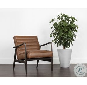 Lyric Vintage Caramel Leather Lounge Chair