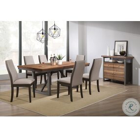Spring Creek Natural Walnut and Espresso Extendable Dining Table