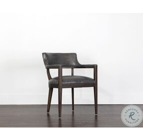 Brylea Brentwood Charcoal Leather Dining Armchair
