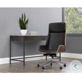 Rhett Dillon Black Faux Leather Adjustable Office Chair