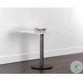 Claudia White And Pewter 30" Bistro Table