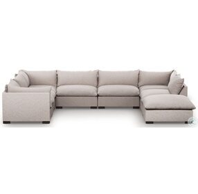 Westwood Bayside Pebble 7 Piece Sectional with Ottoman