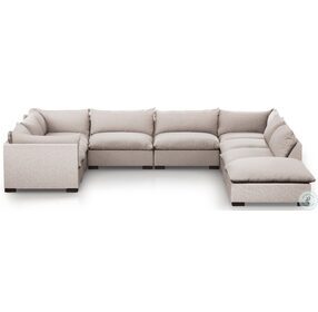 Westwood Bayside Pebble 8 Piece Sectional with Ottoman