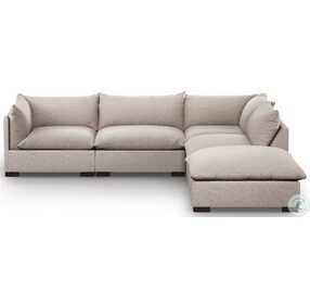 Westwood Bayside Pebble 4 Piece LAF Sectional with Ottoman