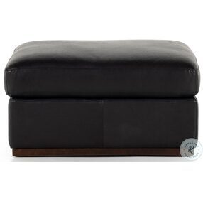 Colt Aged Sienna And Heirloom Black Leather Ottoman