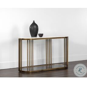 Naxos White And Rustic Bronze Console Table