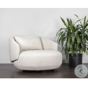 Effie Linen Fabric Walsh Swivel Lounge Chair