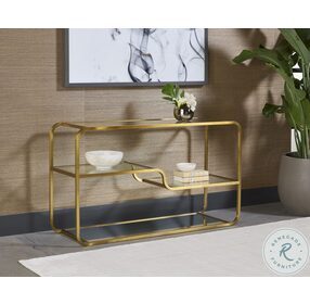 Silvia Gold Low Console Table