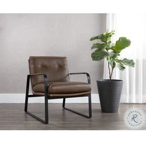 Sterling Missouri Mahogny Leather Lounge Chair