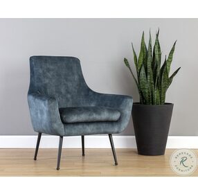 Aletta Nono Petrol Fabric Lounge Chair
