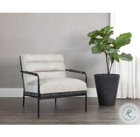 Tristen Nono Cream And Dark Green Lounge Chair