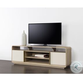 Kayden Cream And Natural TV Stand