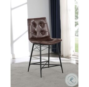 Rennes Brown And Gunmetal Counter Height Stool Set Of 2