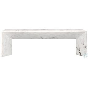 Nomad White Faux Marble Bench