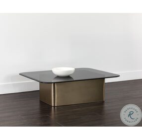 Amadeus Gray And Antique Brass Coffee Table
