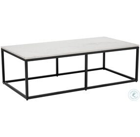 Ellery White Marble And Matte Black Occasional Table Set