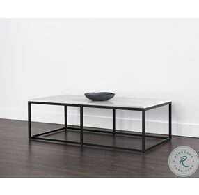 Ellery White Marble And Matte Black Coffee Table