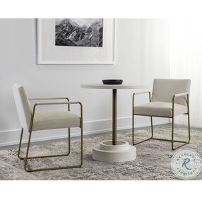 Marlowe White And Antique Brass Bistro Table