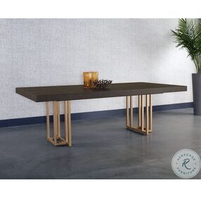 Baldessara Gray And Rustic Bronze 94" Dining Table