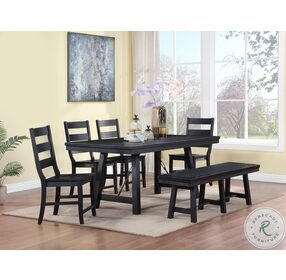 Newport Black Trestle Rectangular Dining Table