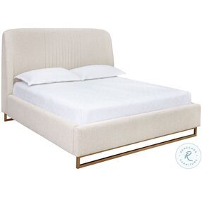 Nevin Dove Cream King Upholstered Panel Bed