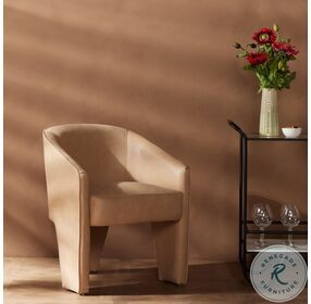 Fae Palermo Nude Leather Dining Chair