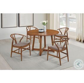 Dinah Walnut Solid Wood Round Dining Table