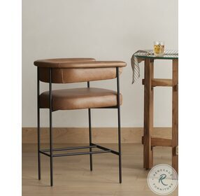 Carrie Chaps Saddle Leather Counter Height Stool