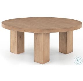 Mesa Light Brushed Parawood Round Occasional Table Set