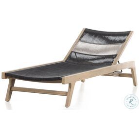 Julian Washed Brown And Dark Grey Rope Outdoor Chaise
