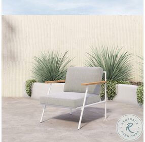 Aroba Stone Grey And White Aluminum Outdoor Chair