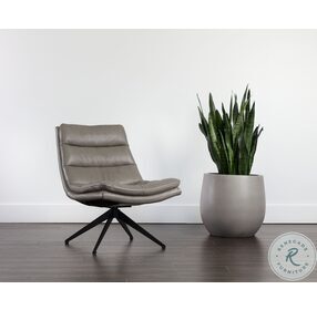 Keller Missouri Stone Leather Swivel Lounge Chair